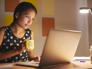 Professional business woman at laptop